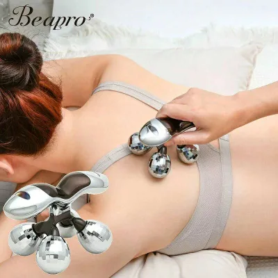 Beapro Body Roller with Micro Current Beauty Roller for the Whole Body Body Care Waterproof 4D 4 Balls Massage Roller 360 Degree Tornado Rotation Facial Care Body Care Relaxing Massage Beapro Mother's Day