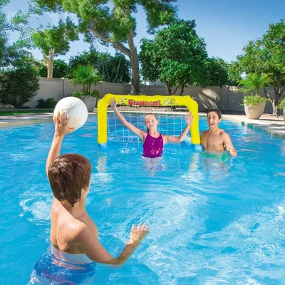 プール ゴールネット ボール付き【水中 水上 水遊び ボール遊び サッカー ハンドボール 水球 浮き輪 うきわ 夏 サマー プール 海 海水浴 レジャー バトル おもちゃ 子供 子ども キッズ】