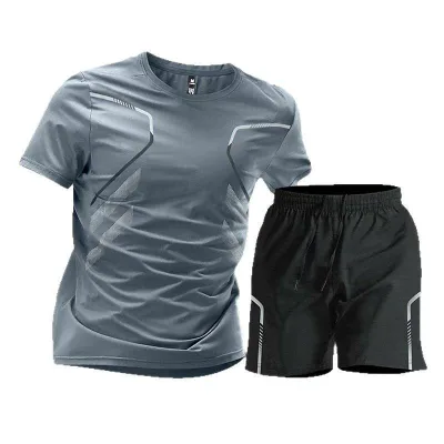 Sportswear Men's Setup Cool Touch Moisture Absorbent Quick Drying T-Shirt Shorts Top and Bottom Set Everyday Loungewear Outdoor Black Gray White Red Blue
