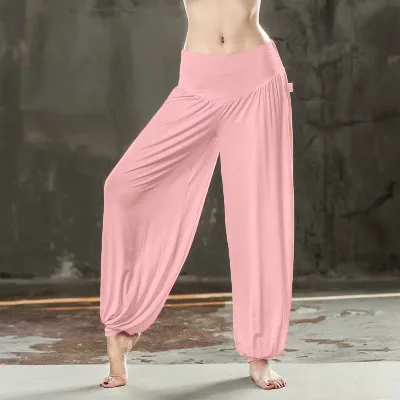 ヨガパンツ レディース ダンス トレーニング 男性用 太極拳 武術 夏 健身 運動 部屋着 リラックス Lantern Pants ポリエステル ブラック ピンク系 ホワイト パープル グリーン