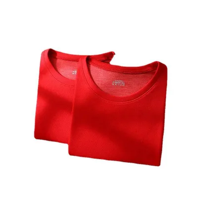 Innerwear for women, men, autumn and winter, warm, long sleeve, top and bottom set, pajamas, room wear, red