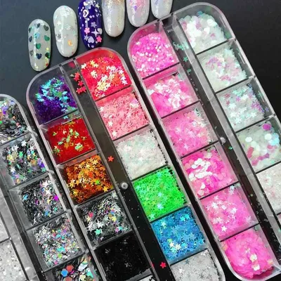 ネイルパーツ デコパーツ ラメ ホログラム 桃 ハート 星 ミックス グリッター カラフル 薄型 ジェルネイル レジン DIY かわいい