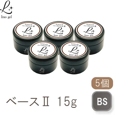 ベースジェル2 ベースコート ジェルネイル 国産 化粧品登録 フィルイン対応 5個セット 大容量 15g 透明感 UV LED対応 ネイル用品 プロ