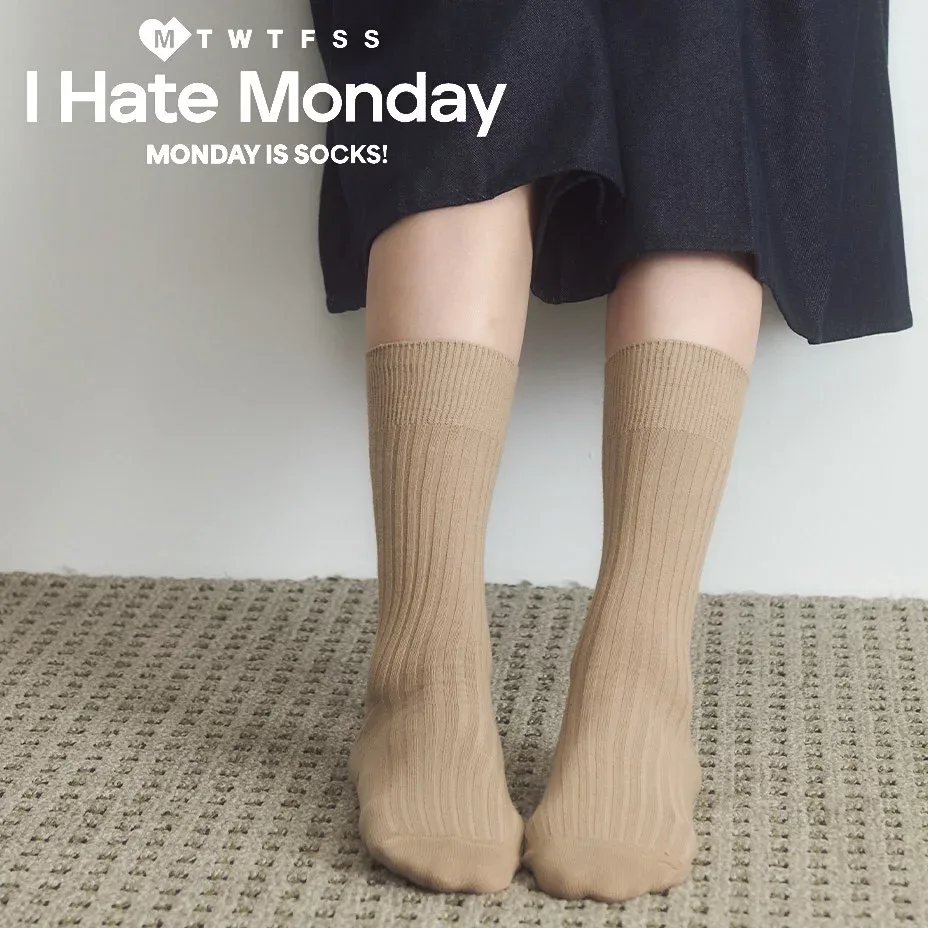 I HATE MONDAY アイヘイトマンデー 靴下 レディース メンズ スニーカー ソックス おしゃれ カジュアル ビジネス 韓国 かわいい 可愛い ずれない ずれにくい 無地 クルー クルー丈 スクール 高校生 高校生女子 高校 女子 ワンポイント 制服 ブランド 高級 リブソックス リブ
