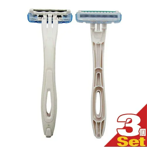 (ホテルアメニティ)(個包装)貝印 業務用 使い捨てカミソリ3枚刃 (スムーサー付) × 3個(最強翌日配送)(ネコポス)(送料無料)