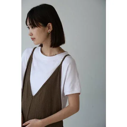 ブージュルード Bou Jeloud カット楊柳サロペット (MOCHA)