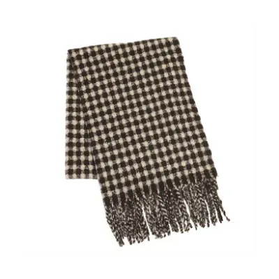 トーキョーシャツ TOKYO SHIRTS ストール ドット&ライン柄 ブラウン レディース (ブラウン)