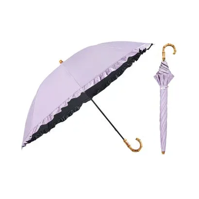 【Wpc.】最強の日傘 UVO(ウーボ)60cm 大きい 完全遮光 遮熱 晴雨兼用 レディース 長傘 (フリル/ ラベンダー)