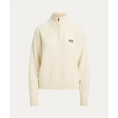 ローレン ラルフ ローレン LAUREN RALPH LAUREN カシミヤ ファネルネック クォータージップ セーター (101ナチュラル)