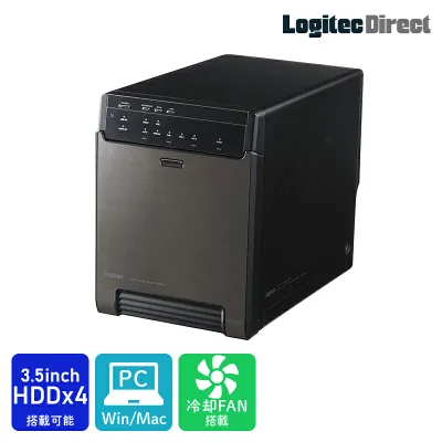 HDD ケース 4台 4BAY 3.5インチ RAID機能なし ハードディスクケース 最大64TB USB3.2(Gen1) eSATA テレビ録画 Win11 Mac 対応 ロジテック LHR-4BNHEU3 yori