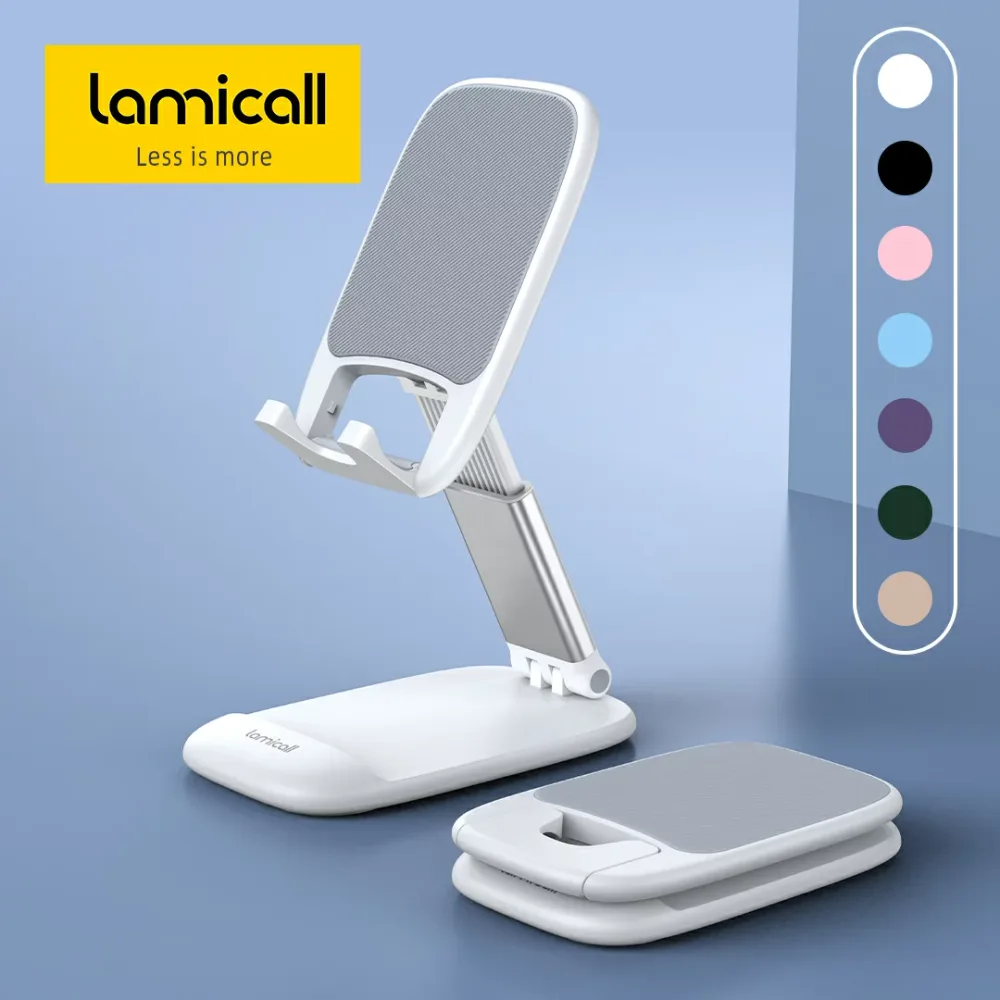【1年保証・楽天1位】スマホスタンド 折りたたみ 全7色 高さ調整 Lamicall スマートフォン スマホホルダー 角度調節 携帯スタンド 置き台 スマホ台 スマホ立て 卓上 デスク 充電 コンパクト iPhone 18 Duo 17 16 15 14 plus pro promax 13 Android Switch Switch2 スイッチ