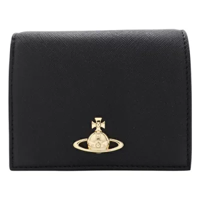 ヴィヴィアンウエストウッド 二つ折り財布 レディース ブラック Vivienne Westwood 51150030W S000B N402 BLACK 3D ORB