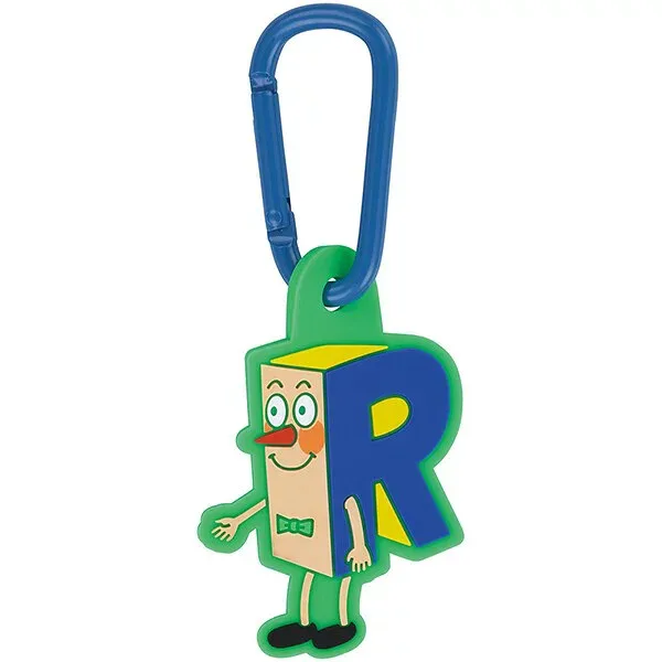 アルファベッツ R P-chan ラバーマスコット付きカラビナ キーホルダー おしゃれ かわいい キャラクター スケーター