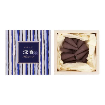 日本香堂(Nippon Kodo) かゆらぎ 沈香 コーン 12個入 香立付 単品 ホワイト 12個 (x 1)