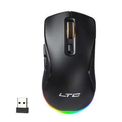 トライモードワイヤレスゲーミングマウス 12000 DPI エルゴノミクスマウス 2.4GHz BT 有線 6つのプログラム可能なボタン カスタマイズ可能なRGB照明 プロ仕様ソフトウェア