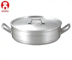 本間製作所/仔犬印 アルミ製 外輪鍋45cm 溶接止 44045 (浅型両手鍋・業務用・厨房用品)