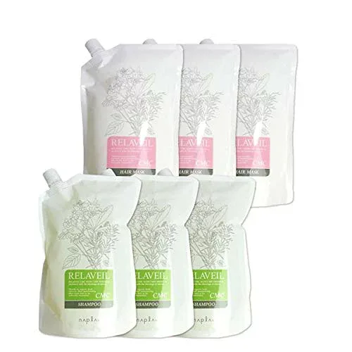 ナプラ リラベール CMC シャンプー 1000mL ×3個 + ヘアマスク 1000g ×3個 詰め替え セット