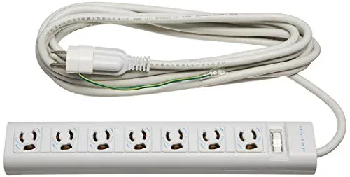 エレコム 電源タップ 雷ガード 一括スイッチ マグネット付 抜け止めコンセント 3ピン-2ピン変換アダプタ付属 7個口 3ピン 5.0m T-Y