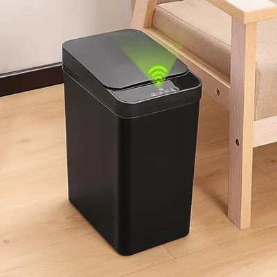 スリム ゴミ箱 自動開閉 15L 自動ゴミ箱 電池式 蓋付き ダストボックス 幅18.3×奥行26.8×高さ36cm ゴミ箱 おしゃれ 袋が見え