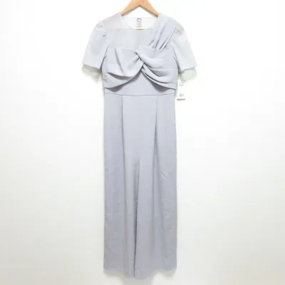 【中古】24AW GRACE CONTINENTAL グレースコンチネンタル ドレープリボンサロペット サイズ36 グレー レディース サロペット
