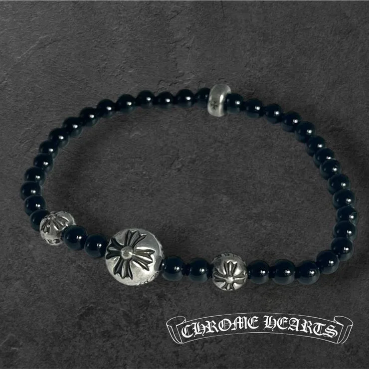 CHROMEHEARTS クロムハーツ BEAD ビーズブレスレット 4mm アクセサリー シルバー 925 ★美品★