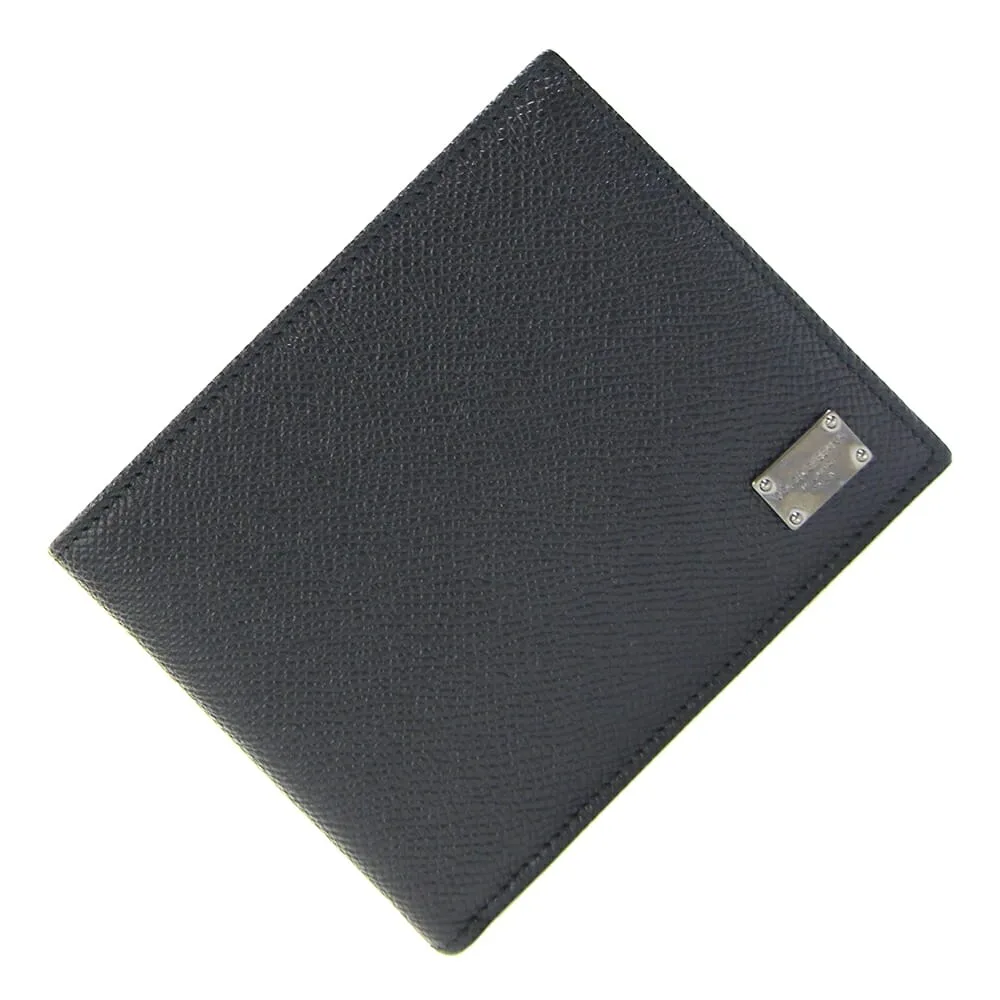 ドルチェ&ガッバーナ 二つ折り財布 BP0457 ブラック レザー 中古 折財布 ロゴ D&G ウォレット メンズ 男性 DOLCE&GABBANA