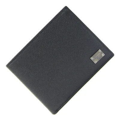 ドルチェ&ガッバーナ 二つ折り財布 BP0457 ブラック レザー 中古 折財布 ロゴ D&G ウォレット メンズ 男性 DOLCE&GABBANA