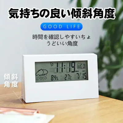 【マラソン最大1000円オフ】デジタル時計 透明目覚まし 多機能 置き時計 クロック カレンダー卓上 時計 温度計 湿度計 寝室 室内 旅行携 おしゃれ