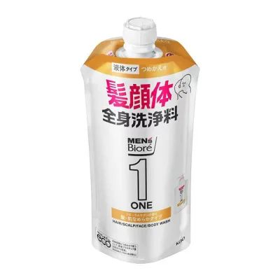 【花王】 メンズビオレONE オールインワン全身洗浄料髪肌なめらかタイプ つめかえ用(340ml)