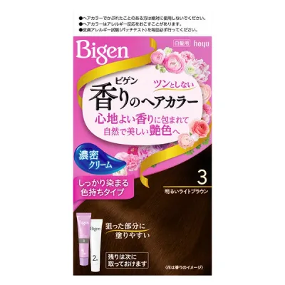 【医薬部外品】ホーユー ビゲン 香りのヘアカラー クリーム 3 明るいライトブラウン 密着 染める 濃密
