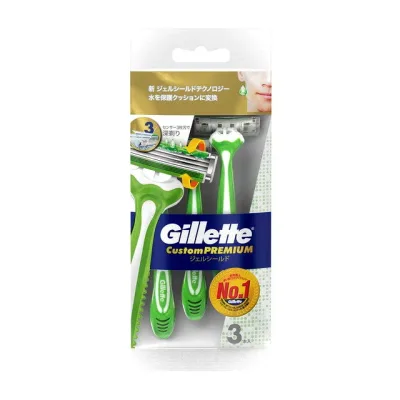 P&G ジレット カスタムプレミアムジェルシールド 3本入 髭剃り 保護 クッション 深剃り