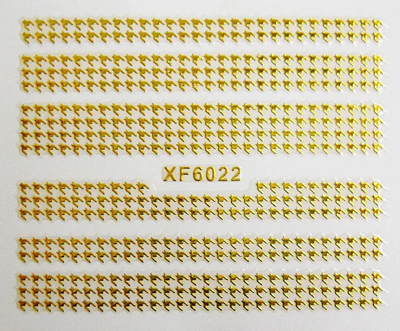 【メール便OK】ネイルシール681 千鳥格子 ゴールド箔ステッカー