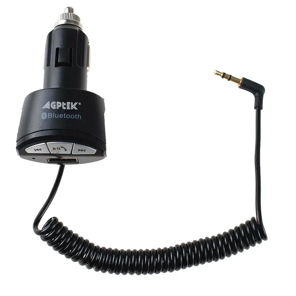 AGPtek Bluetooth搭載USBカーチャージャー*-USB車載充電器-USB充電コネクタ搭載 3.5mmのAUXステレオオーディオレシーバ