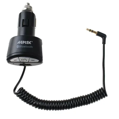 AGPtek Bluetooth搭載USBカーチャージャー*-USB車載充電器-USB充電コネクタ搭載 3.5mmのAUXステレオオーディオレシーバ