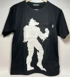 ノーツ GEEK LIFE Tシャツ 獣王記 シルエット+ワンポイントステッチポケット 黒 Sサイズ