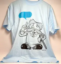 ノーツ GEEK LIFE Tシャツ ゲームズ博士 シルクプリント 青 Lサイズ※消しゴム無し