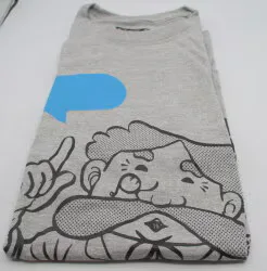 ノーツ GEEK LIFE Tシャツ ゲームズ博士 シルクプリント グレー Lサイズ※消しゴム無し