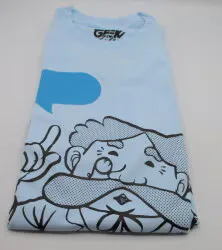 ノーツ GEEK LIFE Tシャツ ゲームズ博士 シルクプリント青 XLサイズ ※消しゴム無し