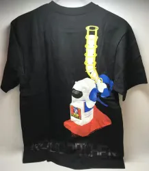 ノーツ GEEK LIFE Tシャツ ロボピッチャ シルエット+ワンポイントステッチポケット 黒 Sサイズ※消しゴム無し