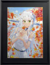 なきょ カラー複製イラスト 「銀世界は紅葉に染まる」