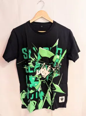 コンテンツシード 暁切歌 フルグラフィックTシャツ ブラック、グリーン Lサイズ