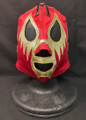 プロレスマスク プエブラ製 【ミル・マスカラス(赤×金・黒フチ)】タグなし