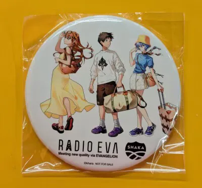 EVANGELION STORE 缶バッジ RADIO EVA 3人)SHAKAコラボ
