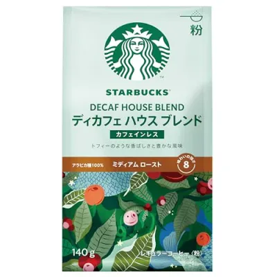 【 コーヒー 粉 】スターバックス コーヒー ディカフェ ハウス ブレンド 140g 【 カフェインレス 】【 デカフェ 】【 レギュラ 送料無料