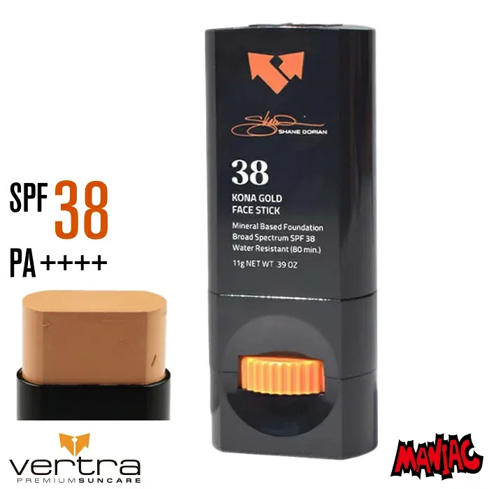 【日祝も発送】vertra バートラ 日焼け止め Face Stick フェイススティック SPF38 PA++++ シェーンドリアン コナゴールド ウォータープルーフ 日焼け防止 日焼け対策