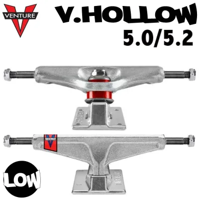 【日祝も発送】スケートボード スケボー トラック VENTURE TRUCK V-HOLLOW ベンチャー ブイフォロー ライト 前後セット 5.0/5.2 LOW 軽量化モデル 中空化 ブイホロー