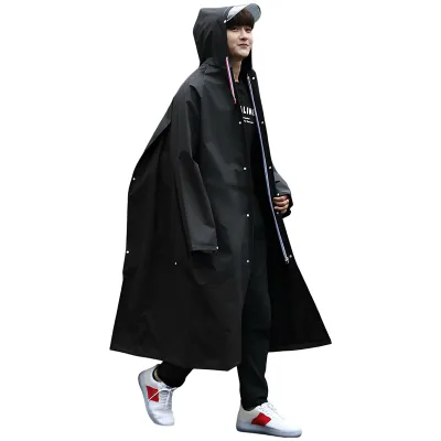 Formemory レインコート 自転車 雨合羽 カッパ自転車 レインポンチョ 雨具 レインウェア アウトドア 自転車 リュック対応 防風 豪雨対策 丈夫 撥水 防水ポケット 大人 メンズ レディース おしゃれ 男女兼用 通勤 通学 (ブラック, XXL)