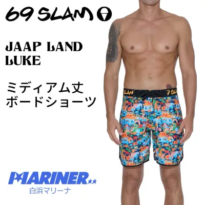 【10日 全商品 ポイント 2倍】 69slam サーフパンツ ボードショーツ メンズ ミディアム丈 JAAP LAND LUKE SSLJLD-PM 柄パン 派手 ロックスラム 海水浴 海パン 水着 海水パンツ サーフショーツ ハーフパンツ 日光浴 マリンスポーツ プール ビーチ 海