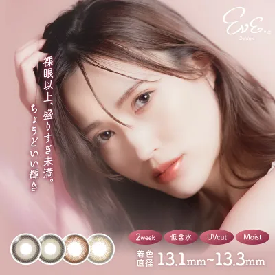 New! カラコン Eve 2week 1箱 6枚入 度あり 度なし イブ 2ウィーク カラーコンタクト 当日発送 水光 フチあり 色素薄い 大人 綺麗 ベージュ グレージュ ココア キャラメル ブラウン ナチュラル 普段使い 抜け感 美瞳 14.2mm 14.0mm 2週間使い捨て 好印象 コスパ 送料無料
