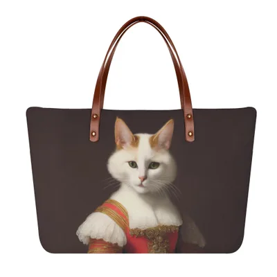 お得なクーポン 送料無料 猫の肖像画 E トートバッグ レディース バッグ 動物 アート 絵画 猫 ねこ 油絵 個性的 生き物 肖像画 美術 𖥧𖤣.𖡼 mozemoze 𖡼.𖤣𖥧 ★★★